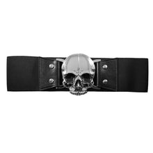 Cargar imagen en el visor de la galería, Elastic Waist Belt Skull Black