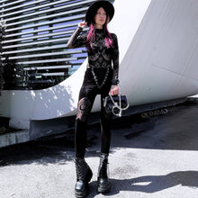 Cargar imagen en el visor de la galería, Velvet Mesh Leggings Cathedral