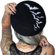 Cargar imagen en el visor de la galería, Bat Repeat White Beret Hat
