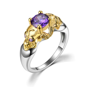 Punk Skull Purple Ring
