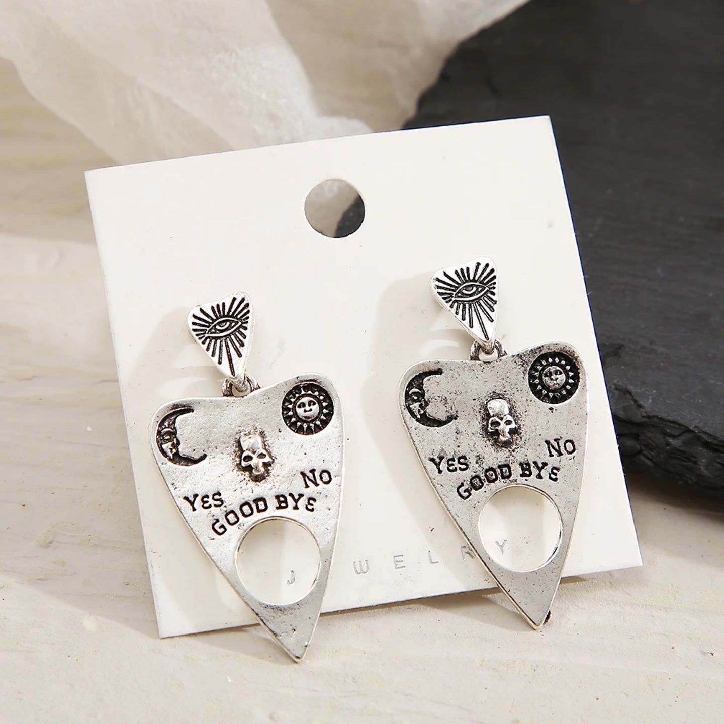 Silver Ouija Earrings