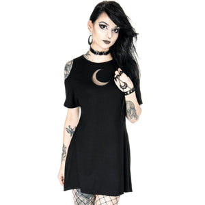 Crescent Moon Mesh Tunic Dress