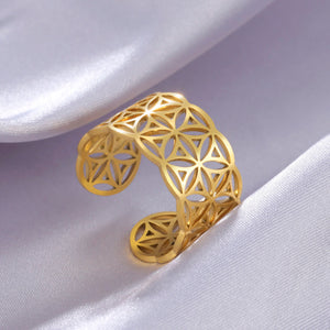 Viking Flower of Life Ring