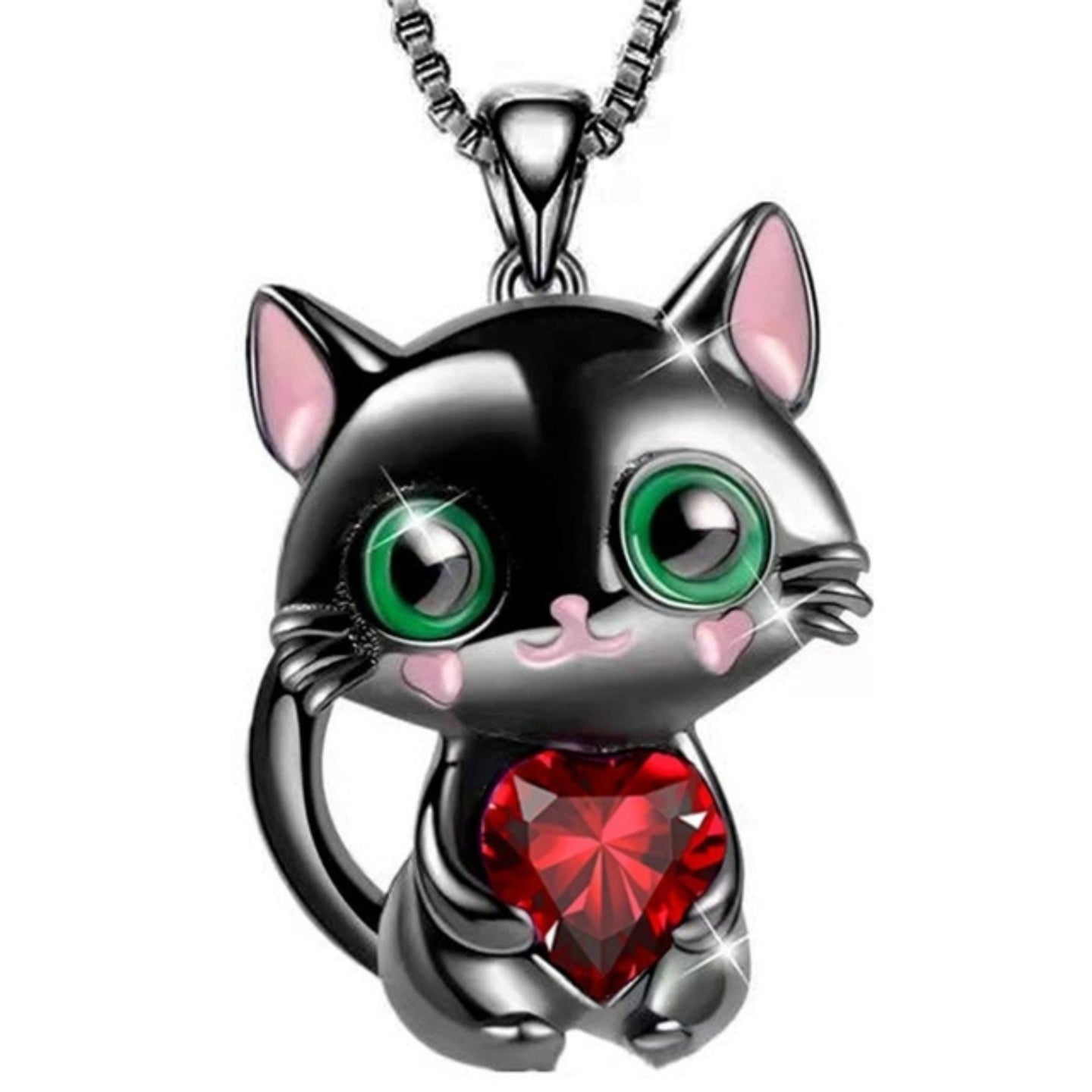 Lovely Black Cat Necklace