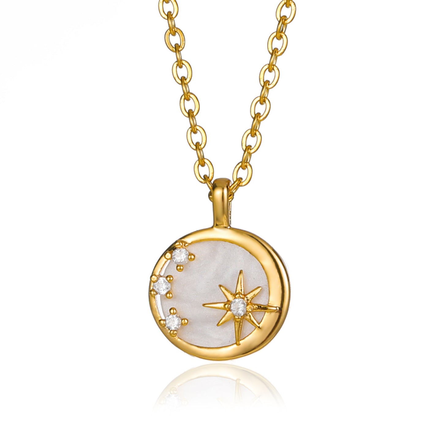 Shell Sun & Moon Necklace