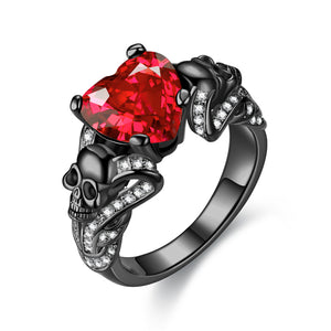 Romantic Skull Heart Ring