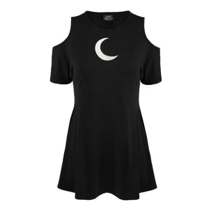 Crescent Moon Mesh Tunic Dress