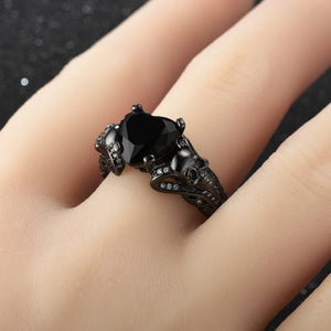 Romantic Skull Heart Ring