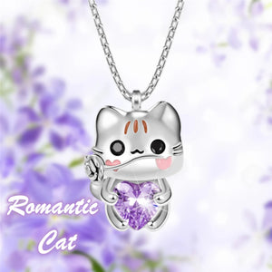 Lovely Amathyst Cat Necklace