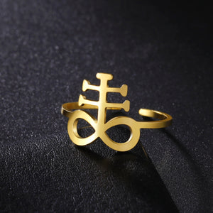 Satanic Cross Ring