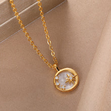 Cargar imagen en el visor de la galería, Shell Sun &amp; Moon Necklace
