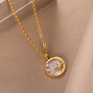 Shell Sun & Moon Necklace