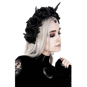 Gothic Wreath, Roses & Beads Headpiece