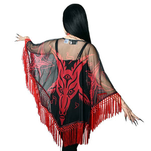 Satanic Goat Head Mesh Cape