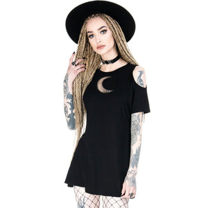 Crescent Moon Mesh Tunic Dress