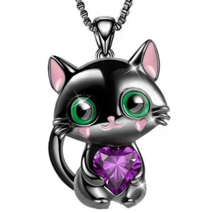 Lovely Black Cat Necklace