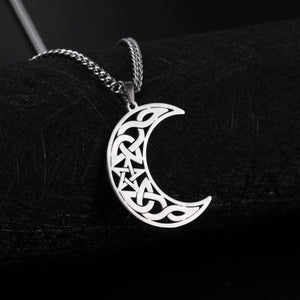 Silver Celtic Moon Necklace