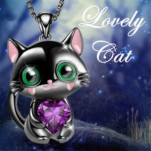 Lovely Black Cat Necklace