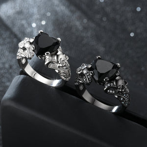 Romantic Skull Heart Ring