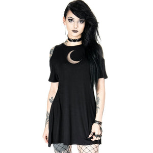 Crescent Moon Mesh Tunic Dress