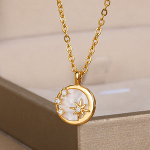 Shell Sun & Moon Necklace