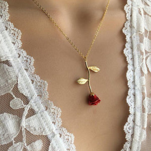 Beauty & the Beast Flower Necklace