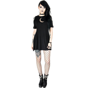 Crescent Moon Mesh Tunic Dress