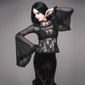 ETT052 Sexy Black Lace T-Shirt