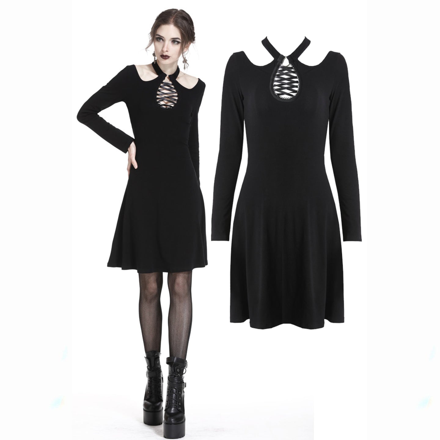 DW236 Gothic hollow bandage chest dress