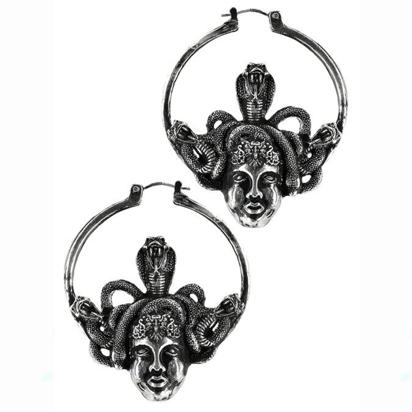 Medusa Silver Hoop Earrings