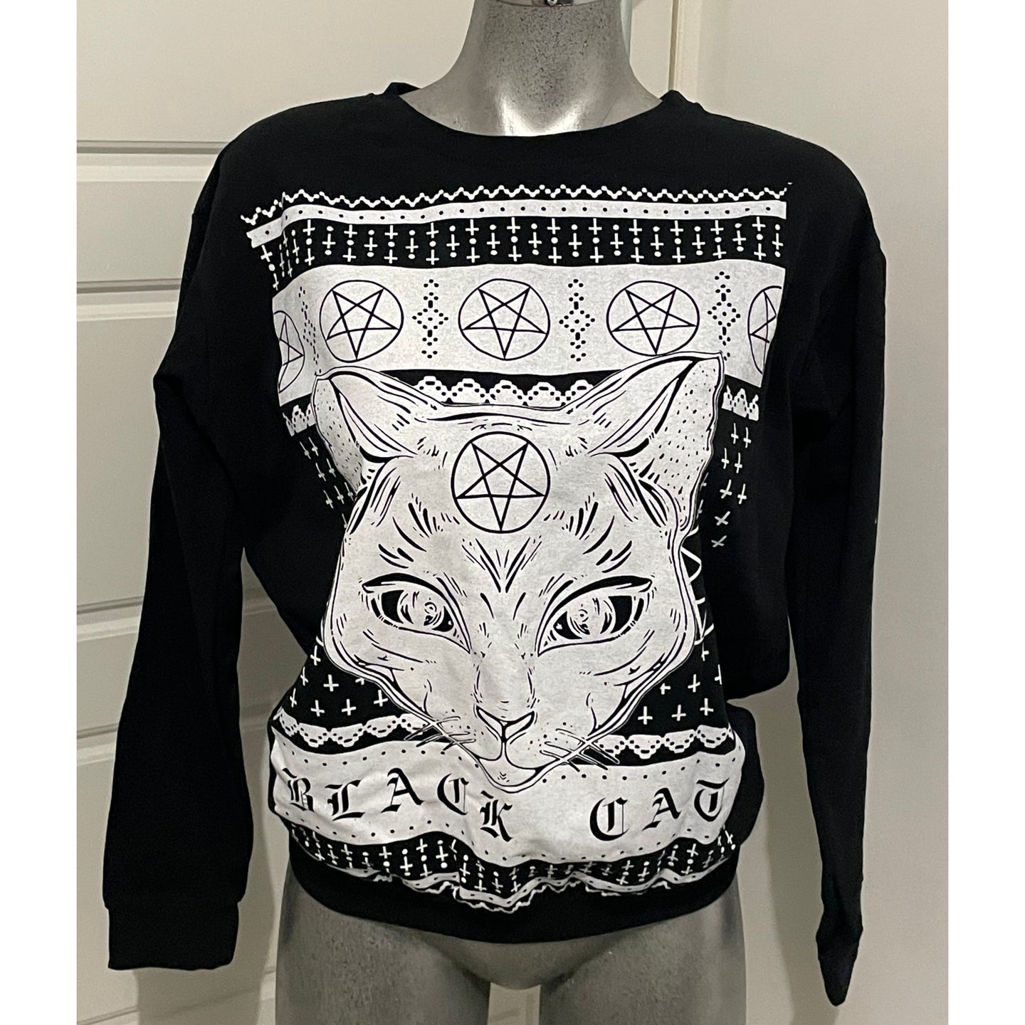 Satanic Black Cat Sweater