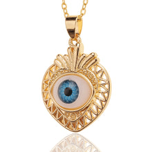 Cargar imagen en el visor de la galería, Eye of Fatima Heart Necklace
