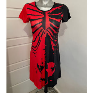Bicolor Red&Black Skeleton Dress