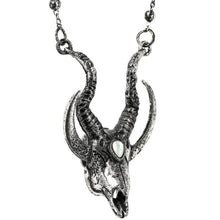 Cargar imagen en el visor de la galería, Silver Crescent Skull Necklace
