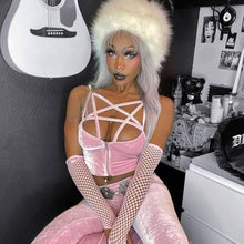 Cargar imagen en el visor de la galería, Possess Me Fishnet Gloves [PASTEL PINK]
