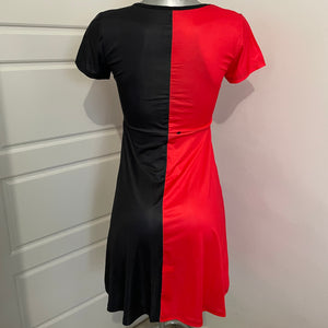 Bicolor Red&Black Skeleton Dress