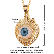 Cargar imagen en el visor de la galería, Eye of Fatima Heart Necklace
