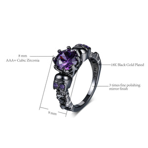 Purple Circon Skull Ring