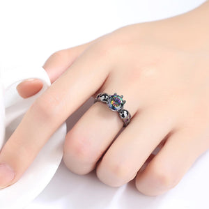 Simple Skully Blue Ring