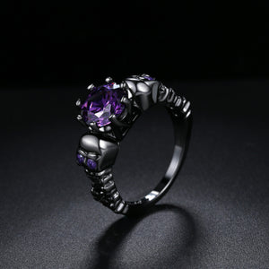 Purple Circon Skull Ring