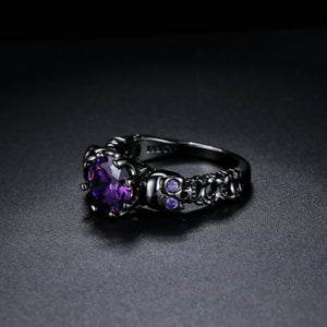 Purple Circon Skull Ring